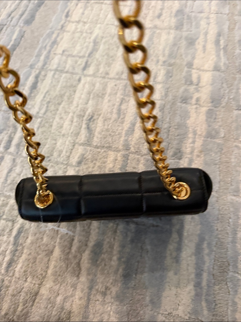 Celine Matelasse MonochromeQuilted Leather Shoulder Bag in Black with Gold Chain - Picture 12 of 15